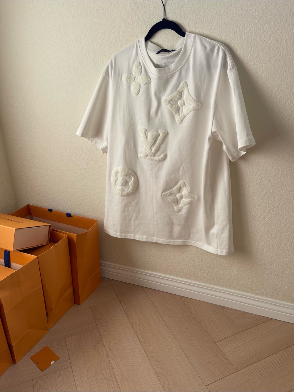 Louis Vuitton White Embossed Monogram T-Shirt